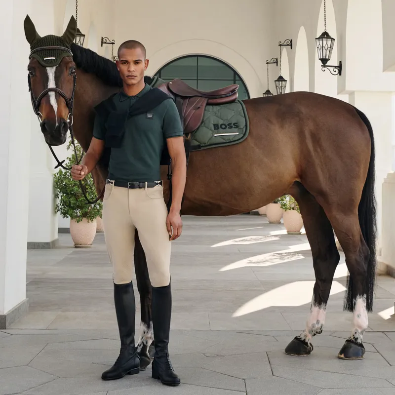 BOSS Equestrian Paul Mens Patch Polo Shirt - Pine Grove Pre-Order-3