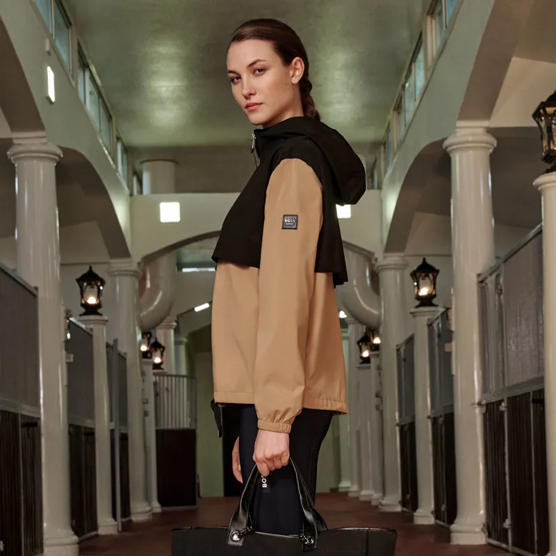 BOSS Equestrian Louise Womens Waterproof Rain Jacket - Black/Camel Pre-Order-6