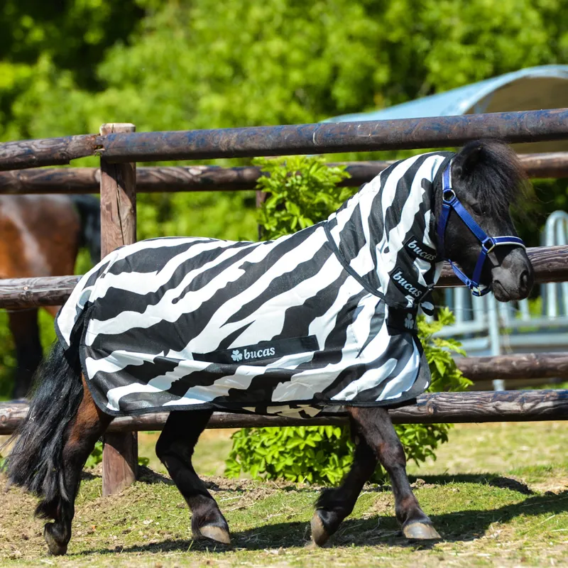 Bucas Buzz-Off Full Neck Fly Rug - Zebra Print-1