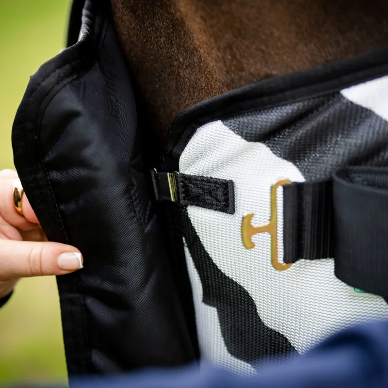 Bucas Buzz-Off Full Neck Fly Rug - Zebra Print-7