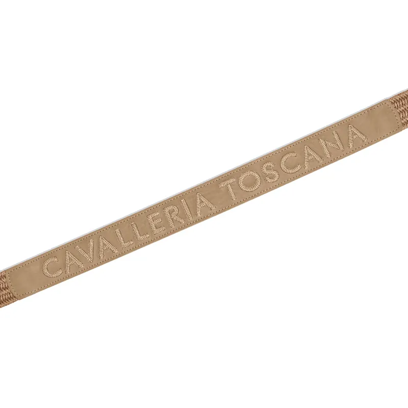 Cavalleria Toscana Embroidered Leather Womens Elastic Belt - Brush-1