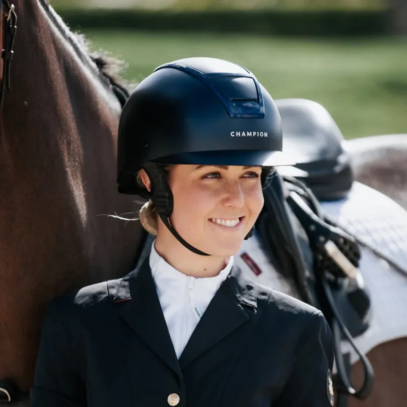 Champion Insight Peaked Riding Hat - Matt Black-3