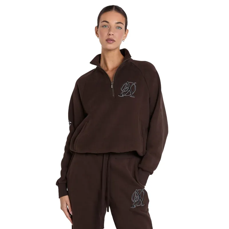 Aztec Diamond Sporting Goods Womens Half Zip Sweater - Cocoa Pre-Order