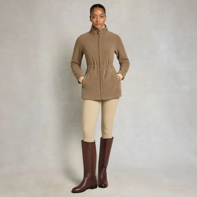 Holland Cooper Longline Country Fleece Womens Jacket - Mocha-1