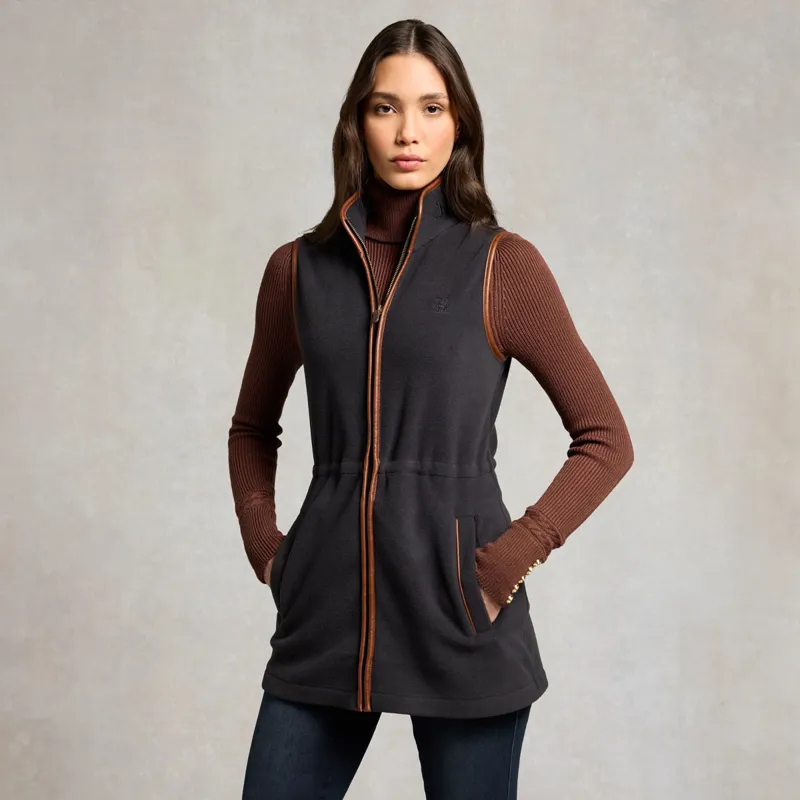 Holland Cooper Country Longline Fleece Womens Gilet - Ink Navy