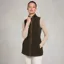 Holland Cooper Country Longline Fleece Womens Gilet - Khaki
