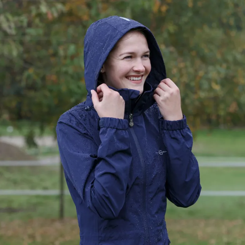 Covalliero Raincoat Womens Long Waterproof Jacket - Navy-1