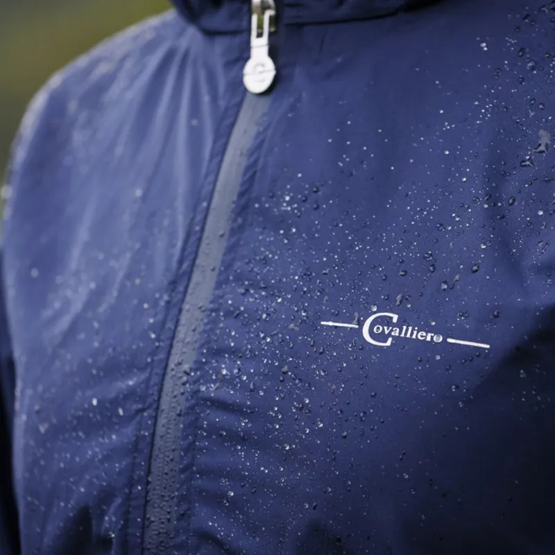Covalliero Raincoat Womens Long Waterproof Jacket - Navy-2