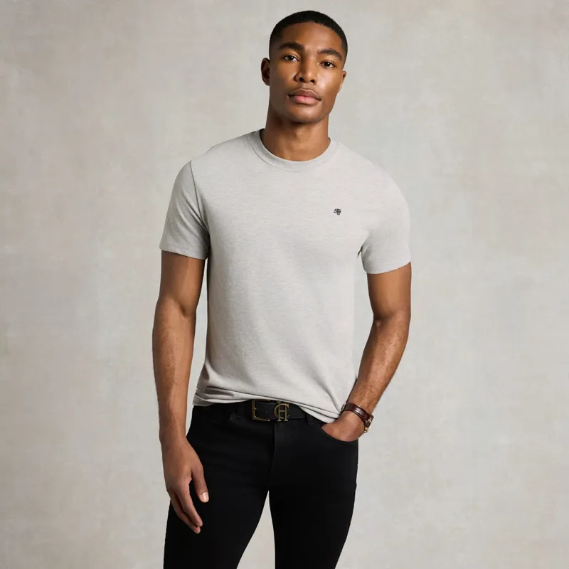 Holland Cooper Crew Neck Mens T-Shirt - Grey Marl