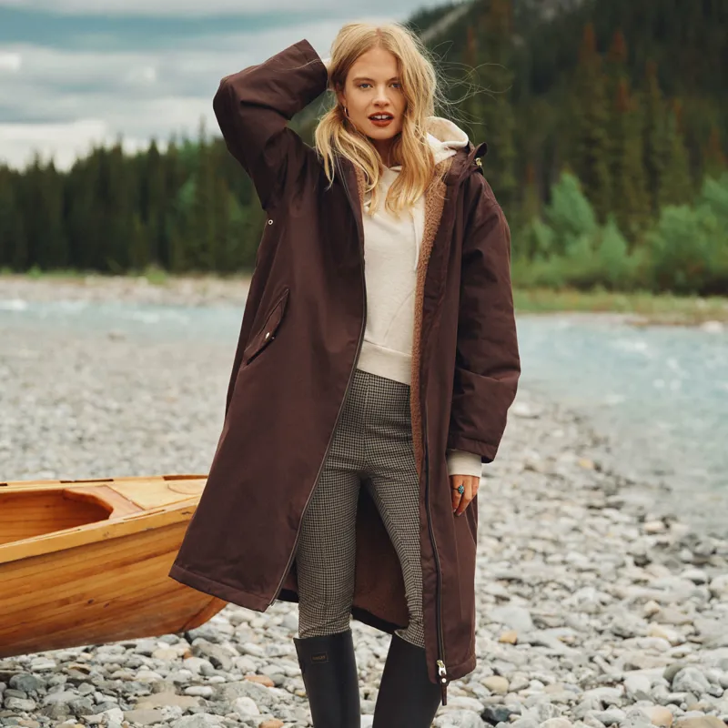 Joules Coverall Oversized Womens Waterproof Coat - Chocolate Brown-10