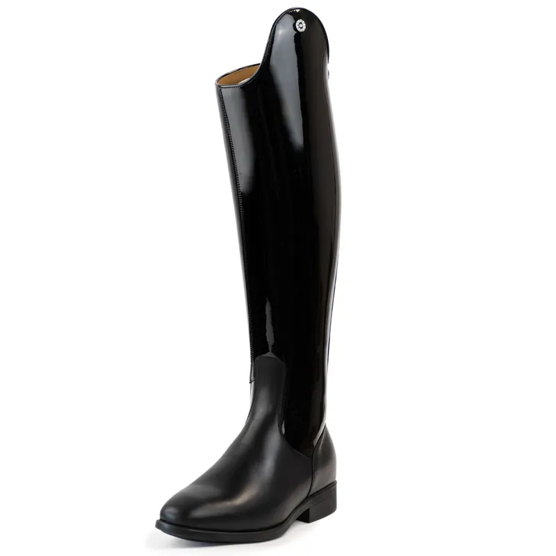 DeNiro Puro Dress Crystal Pin Unlaced Tall Riding Boot - Vertex Black