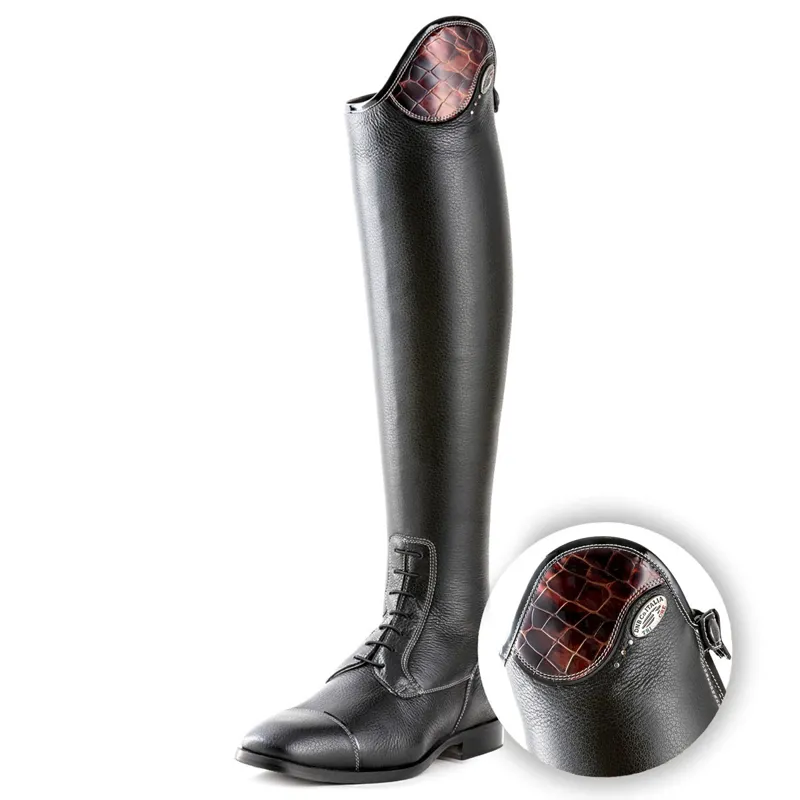 DeNiro Salentino Lucido Laced Tall Riding Boots - Quick Black/Burgundy