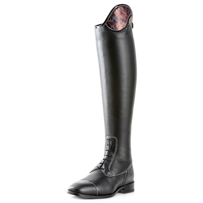 DeNiro Salentino Lucido Laced Tall Riding Boots - Quick Black/Burgundy-2