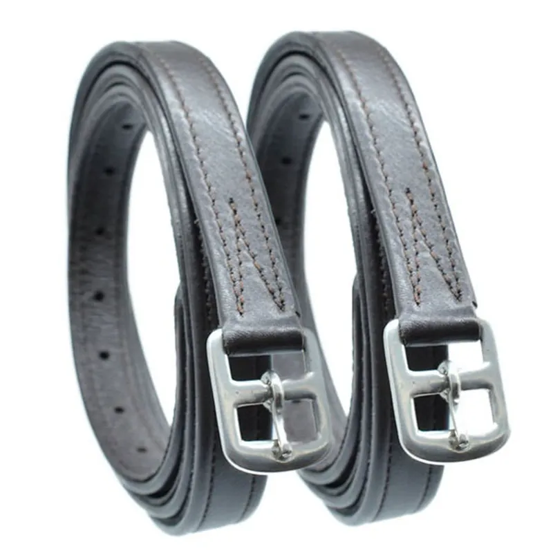 Dever Ascot Hide Covered Junior Stirrup Leathers - Brown