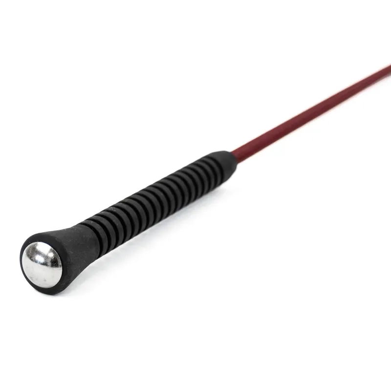 Dever Rider 01 Rubber Handle Dressage Whip - Burgundy-2