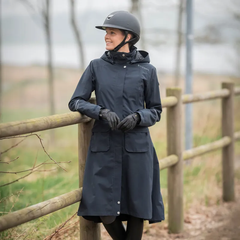 Stierna Nova Womens Long Waterproof Rain Coat - Midnight Navy