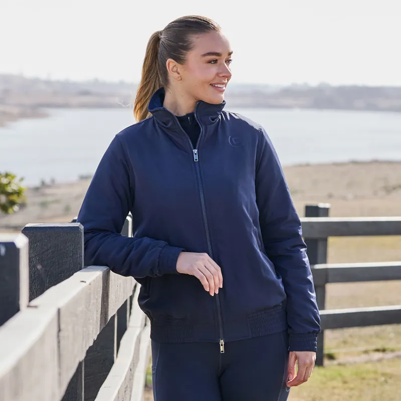 Dublin Zip Through Team Womens Waterproof Blouson Jacket - Navy-1