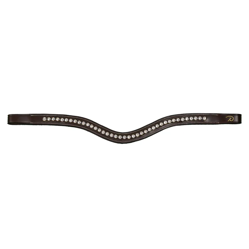 Dy'on D Collection Swarovski V-Shape Browband - Brown/White