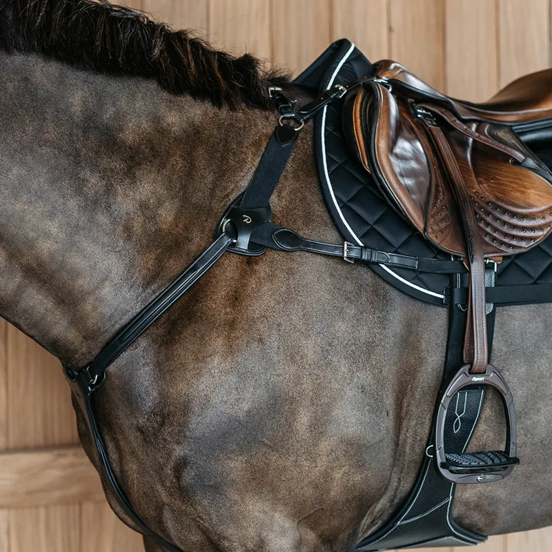 Dy'on New English 5-Point Elastic Breastplate - Black-3