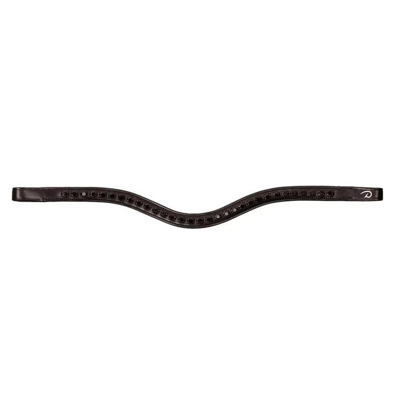 Dy'on New English Swarovski V-Shape Browband - Brown/Black