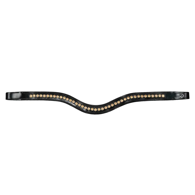 Dy'on New English Swarovski V-Shape Browband - Black/Gold