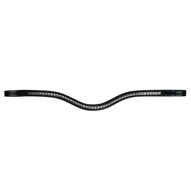 Dy'on New English V-Shape Clincher Browband - Black/Silver