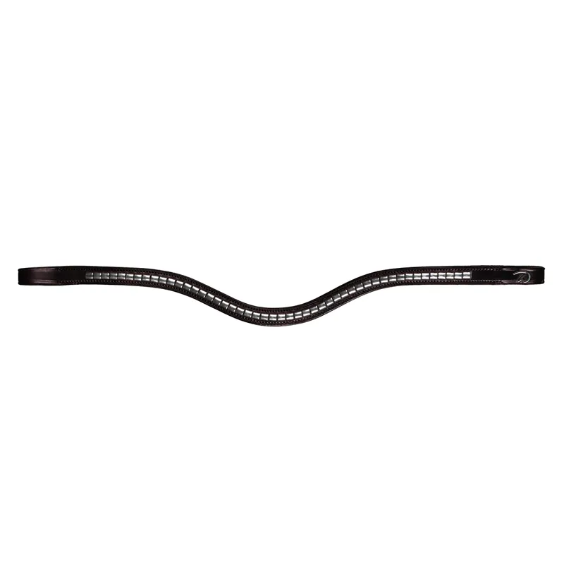 Dy'on New English V-Shape Clincher Browband - Brown/Silver