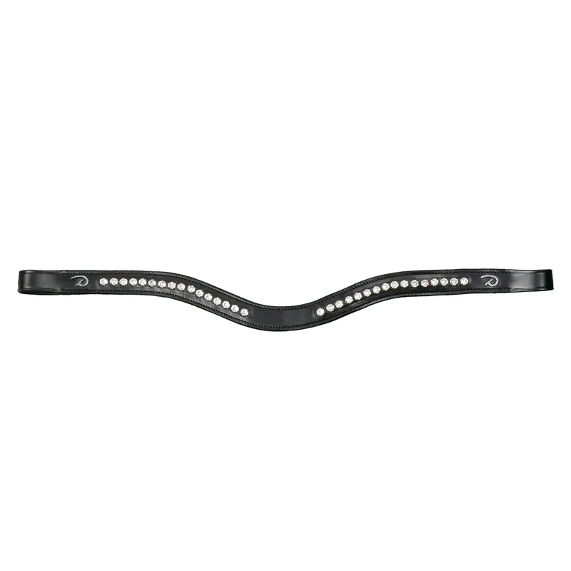 Dy'on New English Half Swarovski V-Shape Browband - Black/White