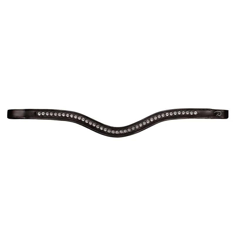 Dy'on New English Swarovski V-Shape Browband - Brown/White