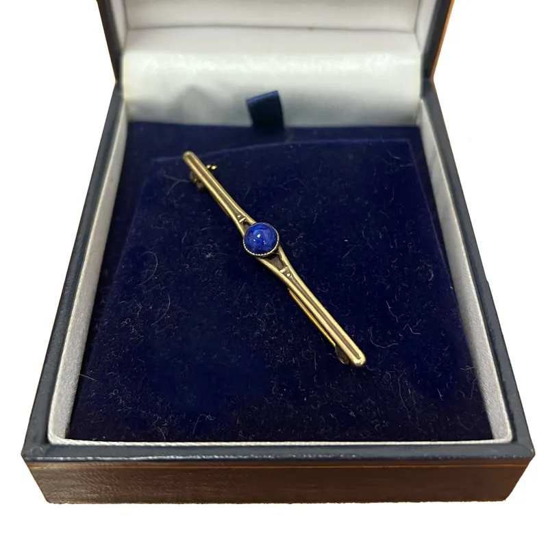 Spartan Stock Pin - Gold/Blue Stone - Not Quite Perfect