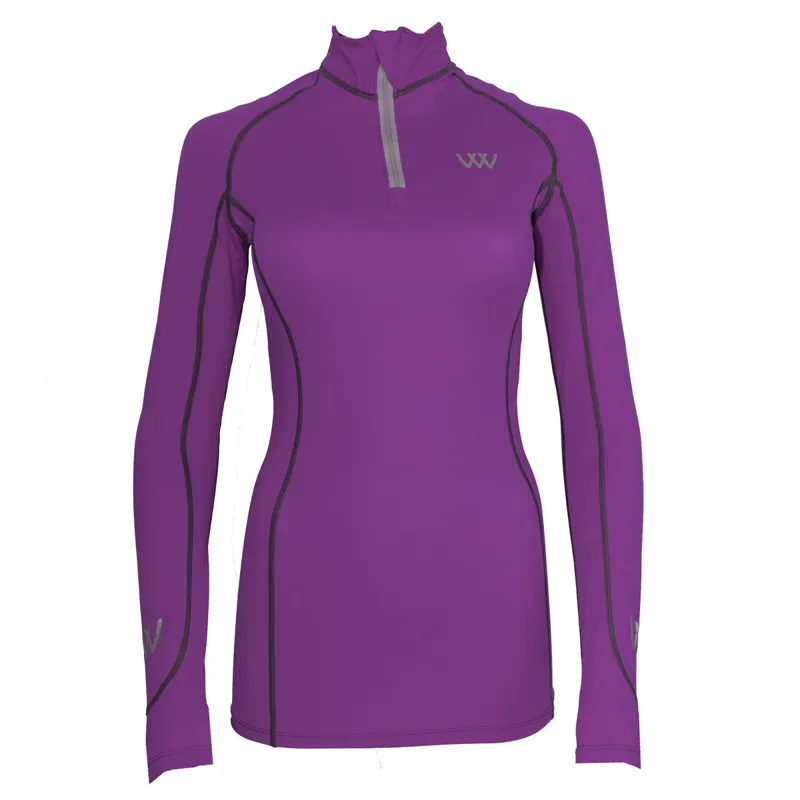 Woof Wear Performance Ladies Riding Shirt - Damson