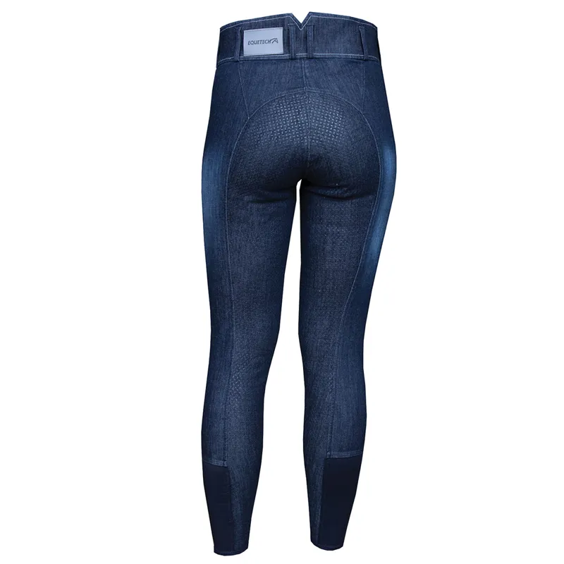 Equetech Ultimo Full Grip Ladies Denim Breeches - Blue-3