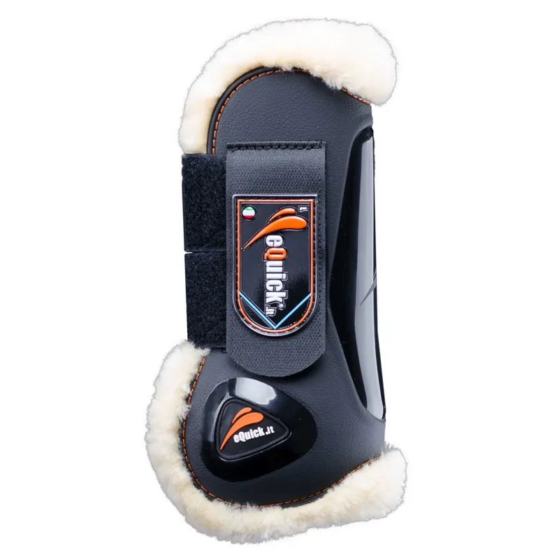 eQuick eLight Fluffy Front Tendon Boots - Black