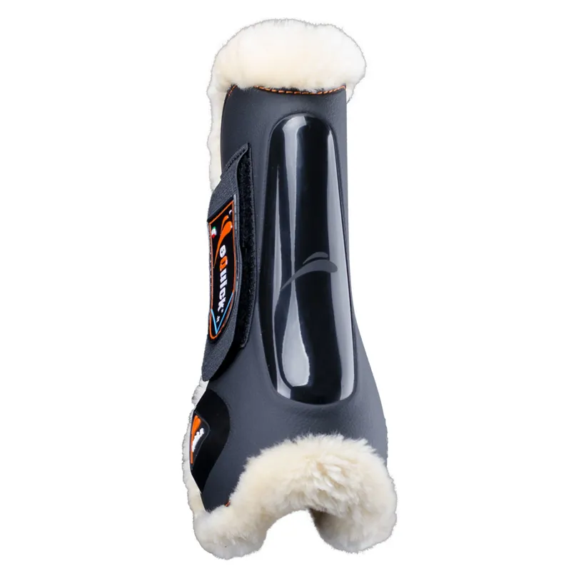 eQuick eLight Fluffy Front Tendon Boots - Black-1