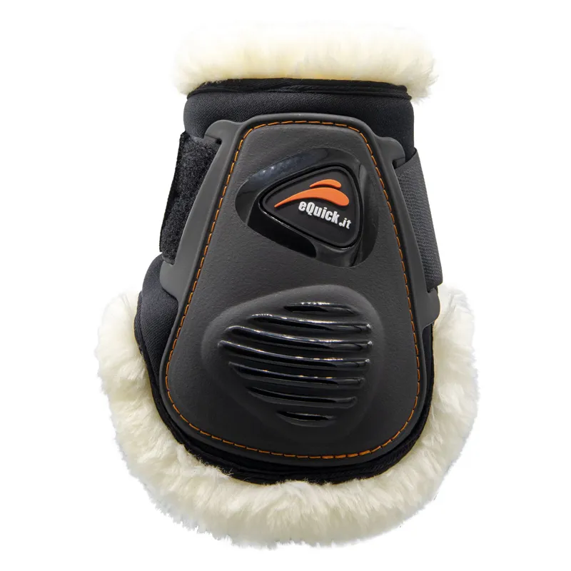 eQuick eLight Fluffy Rear Fetlock Boots - Black