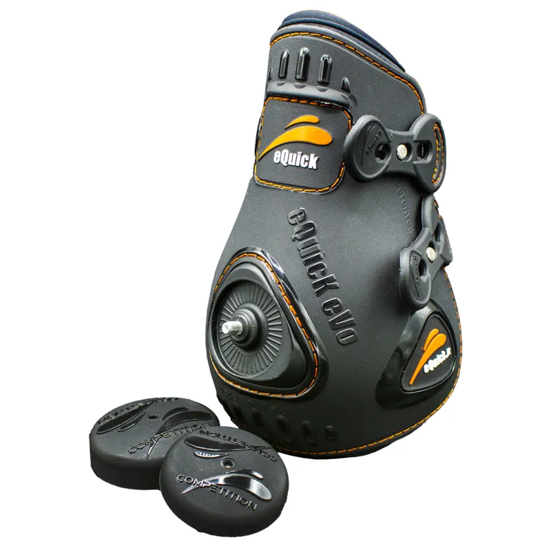 eQuick eVo500 Double Shell Rear Fetlock Boots with Weights - Black