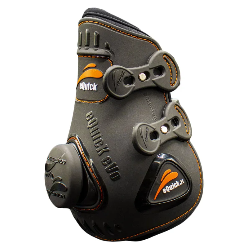 eQuick eVo500 Double Shell Rear Fetlock Boots with Weights - Black-2