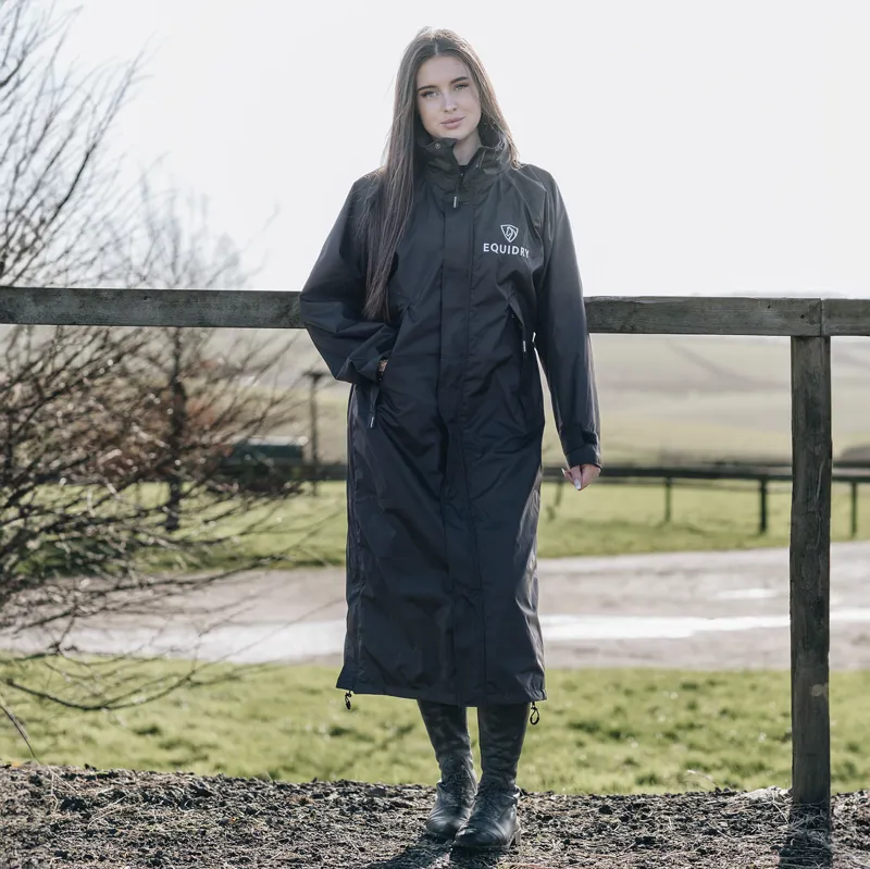 EQUIDRY Evolution Mesh Lined Waterproof Jacket - Black/Black-2