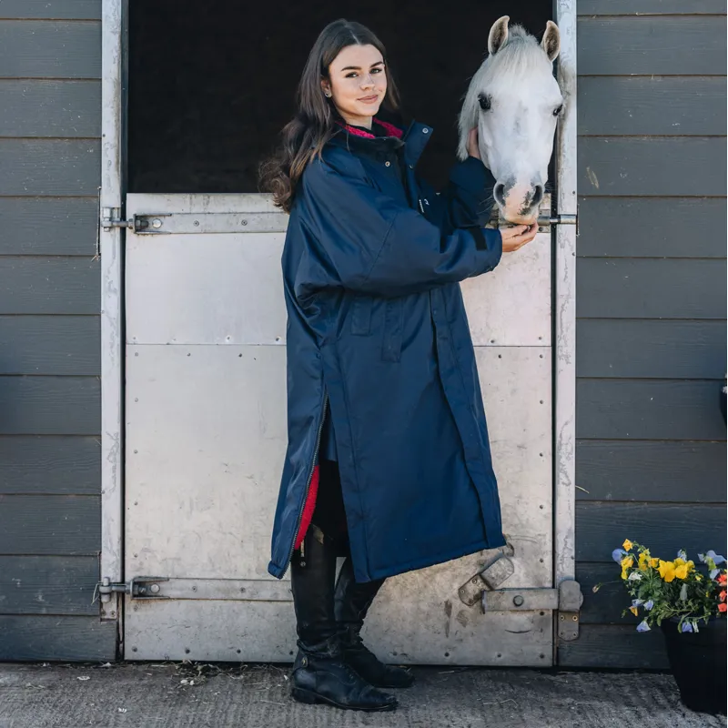 EQUIDRY Evolution Thick Fleece Lined Waterproof Jacket - Navy/Raspberry-3