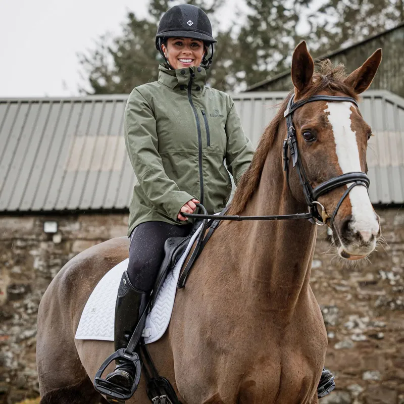 EQUIDRY Iris Womens Waterproof Riding Jacket - Green-3