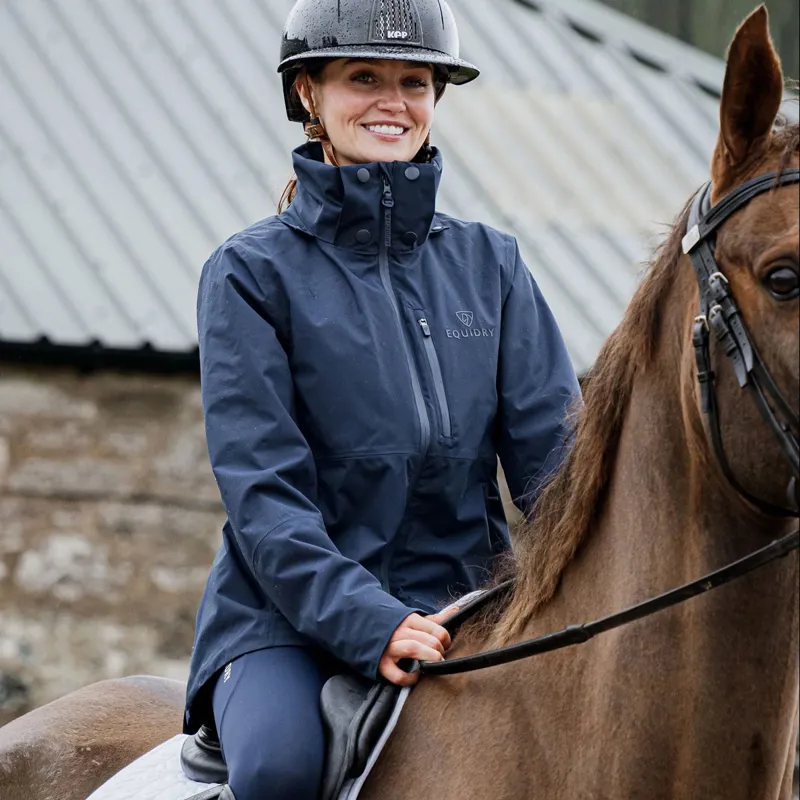 EQUIDRY Iris Womens Waterproof Riding Jacket - Navy-4