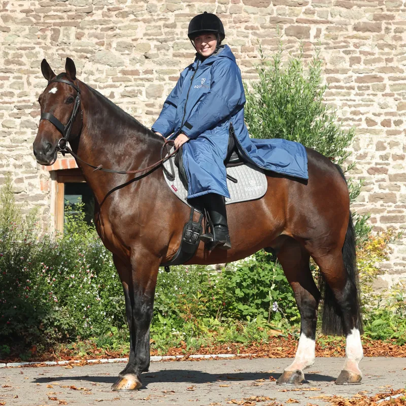 EQUIDRY Original Thick Fleece Lined Waterproof Jacket - Steel Blue/Grey-2