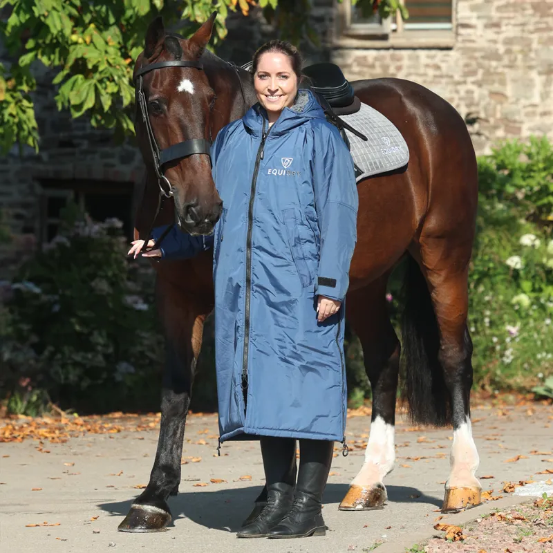 EQUIDRY Original Thick Fleece Lined Waterproof Jacket - Steel Blue/Grey-1