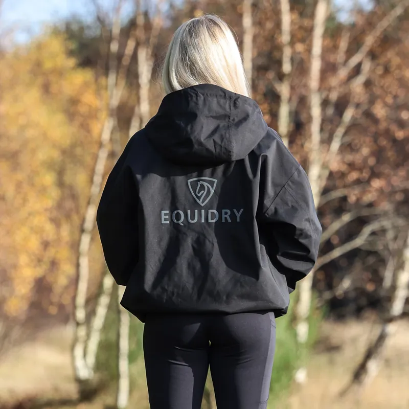EQUIDRY Storm Smock Waterproof Quarter Zip Adults Jacket - Black-6