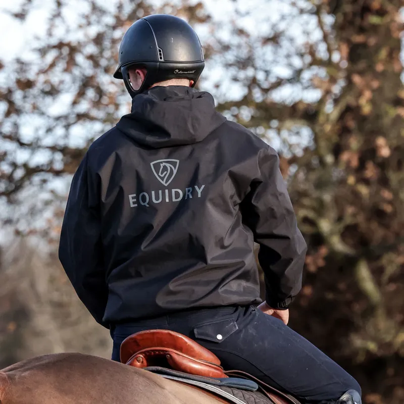 EQUIDRY Storm Smock Waterproof Quarter Zip Adults Jacket - Black-5