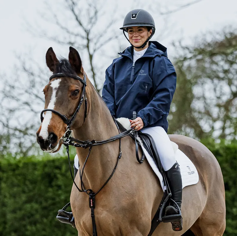 EQUIDRY Storm Smock Waterproof Quarter Zip Adults Jacket - Navy-4