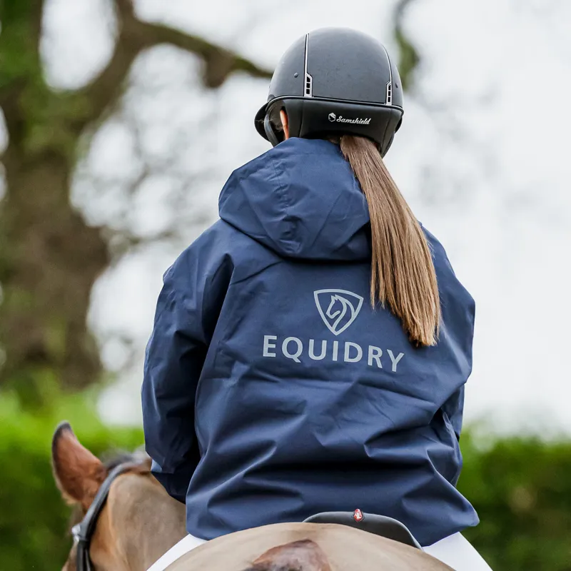EQUIDRY Storm Smock Waterproof Quarter Zip Adults Jacket - Navy-5