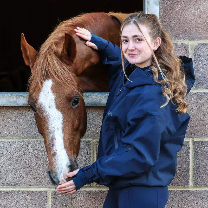 EQUIDRY Storm Smock Waterproof Quarter Zip Adults Jacket - Navy-7