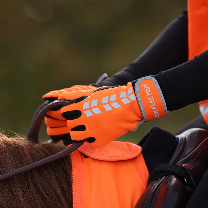 EQUI-FLECTOR Adults Riding Gloves - Orange-2