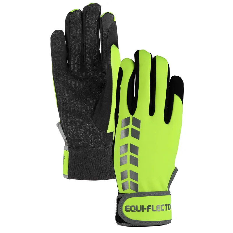 EQUI-FLECTOR Adults Riding Gloves - Yellow-2